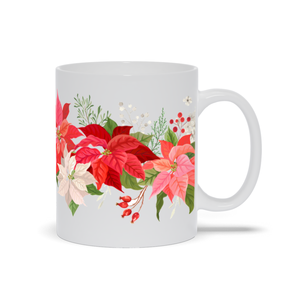 Mug Poinsettia , Christmas mug, Christmas gift idea,Christmas time