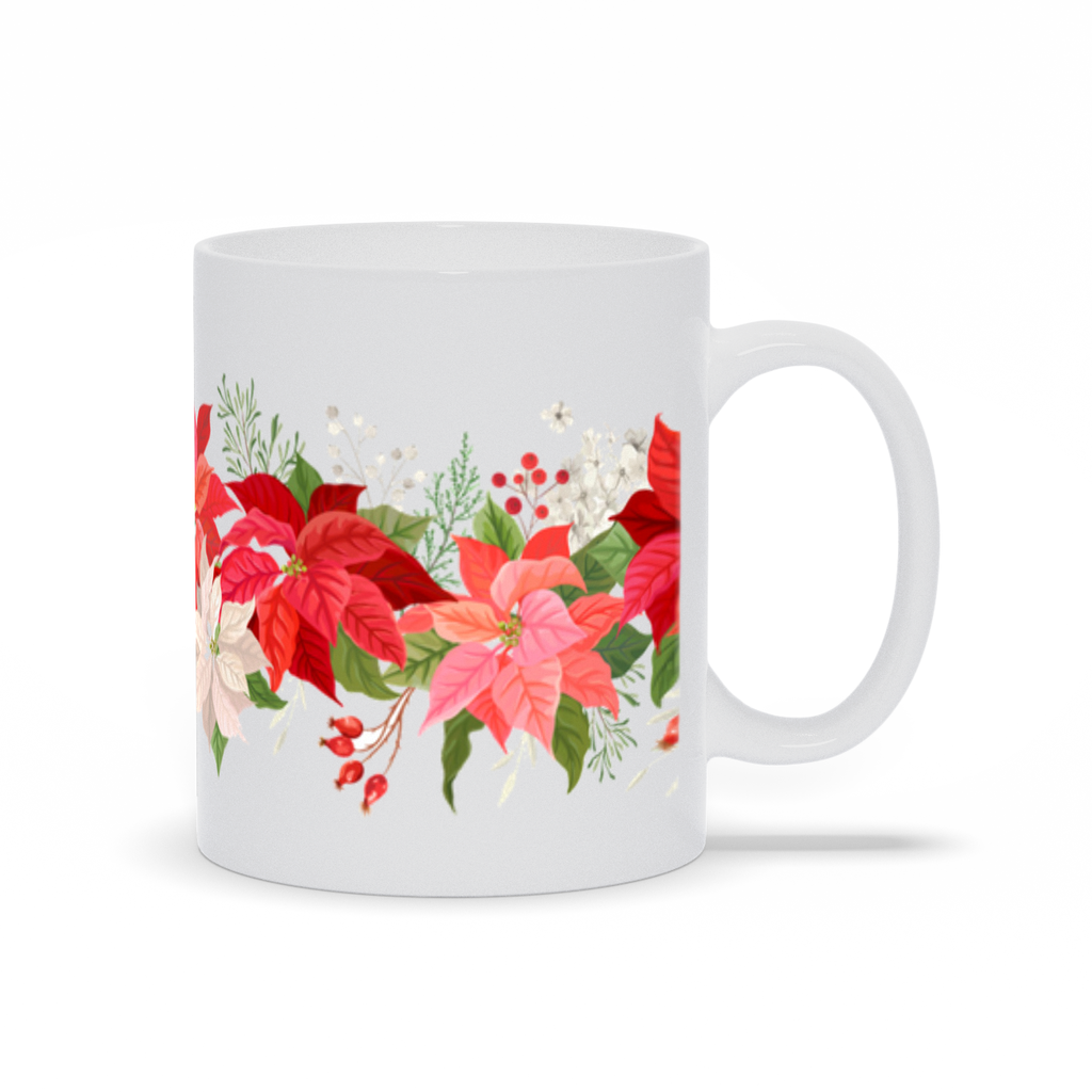 Mug Poinsettia , Christmas mug, Christmas gift idea,Christmas time