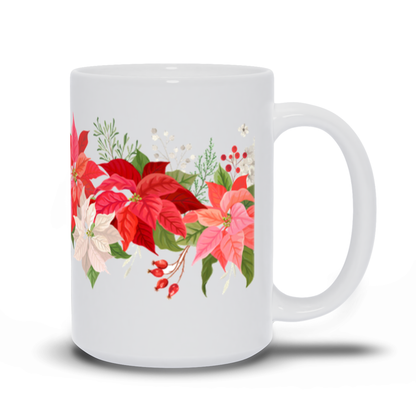 Mug Poinsettia , Christmas mug, Christmas gift idea,Christmas time