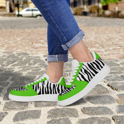 Low Top Unisex Sneakers Tiger decoration with green