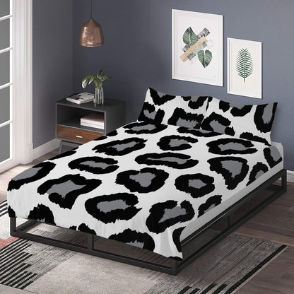 Beddings black and white leopard print