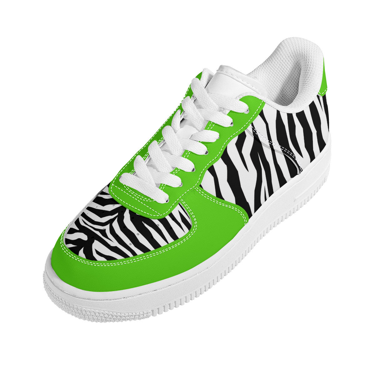 Low Top Unisex Sneakers Tiger decoration with green