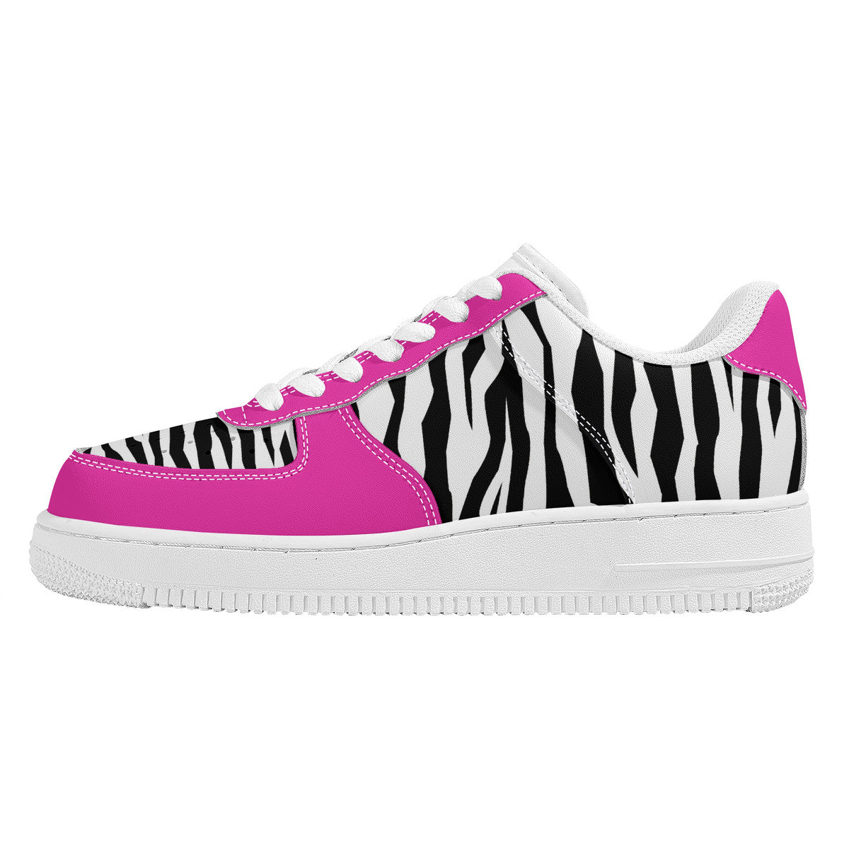 Low Top Unisex Sneakers Tiger decoration with pink