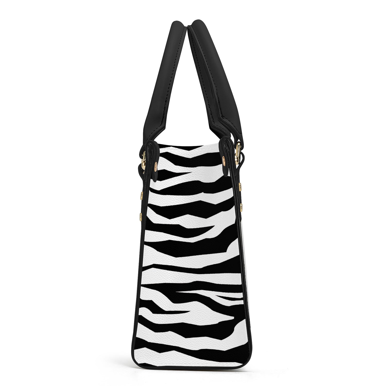 Luxury Women PU Tote Bag - Black White Tiger decoration