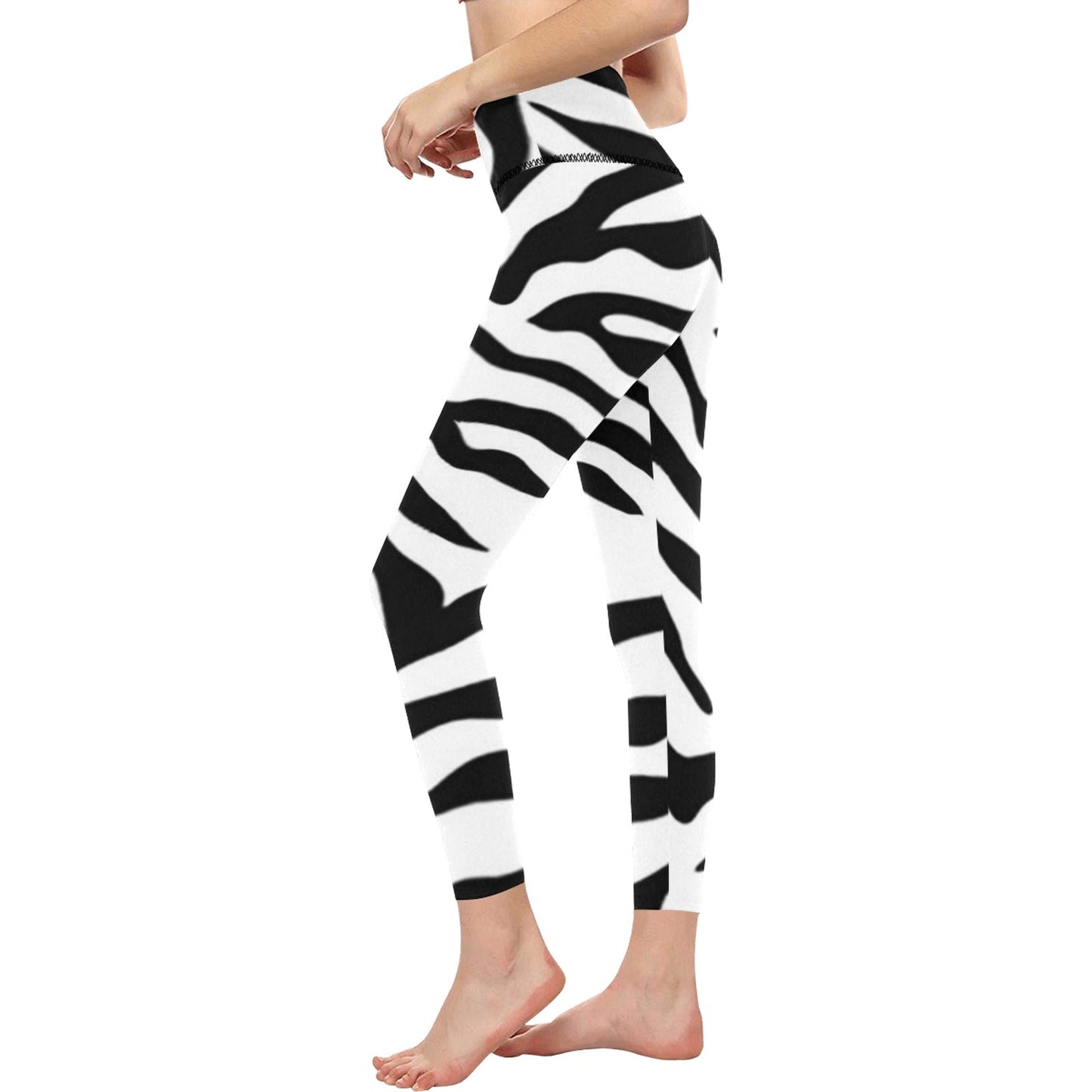 zebra2 Women's High-Waisted Leggings (Model L36) Home-clothes-jewelry