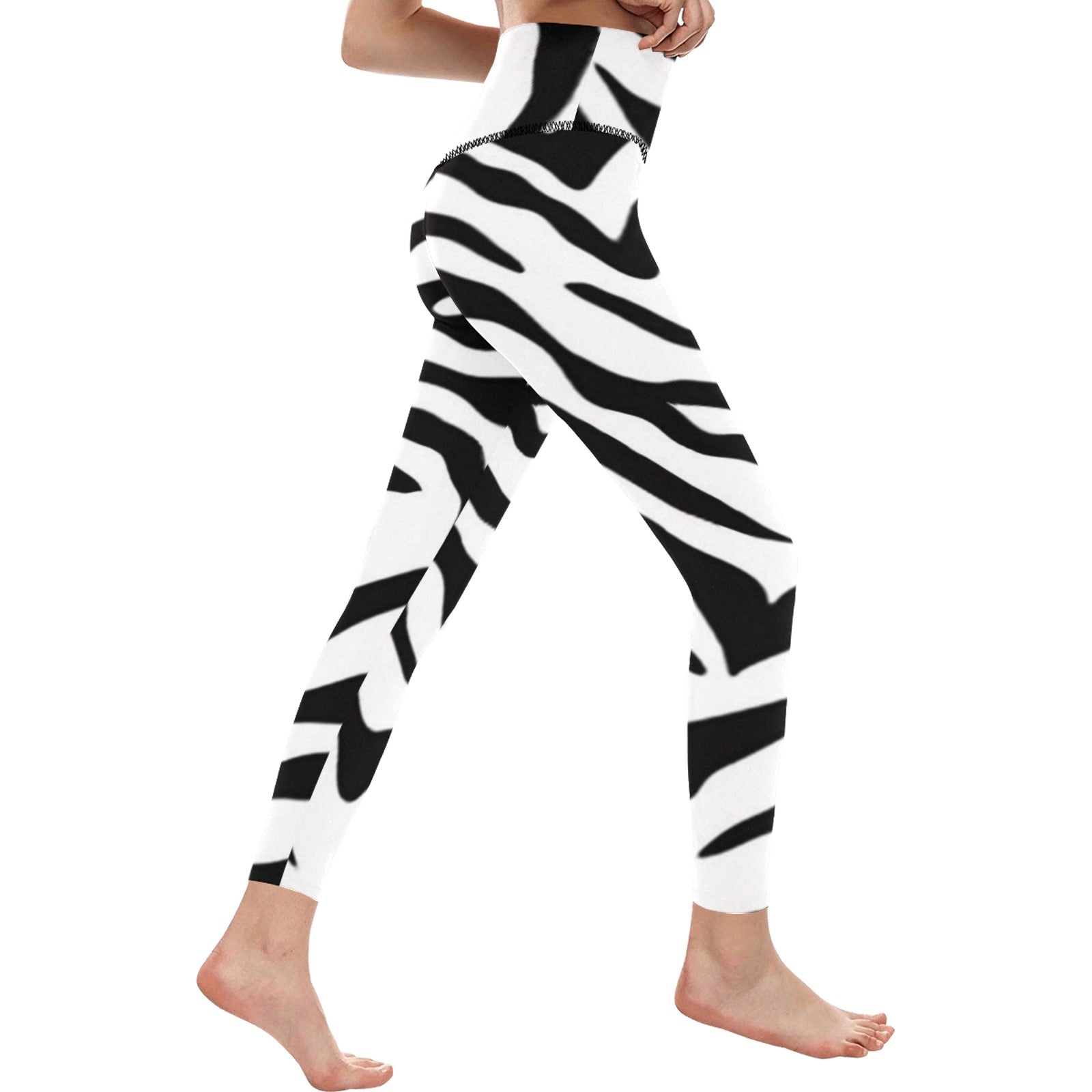 zebra2 Women's High-Waisted Leggings (Model L36) Home-clothes-jewelry