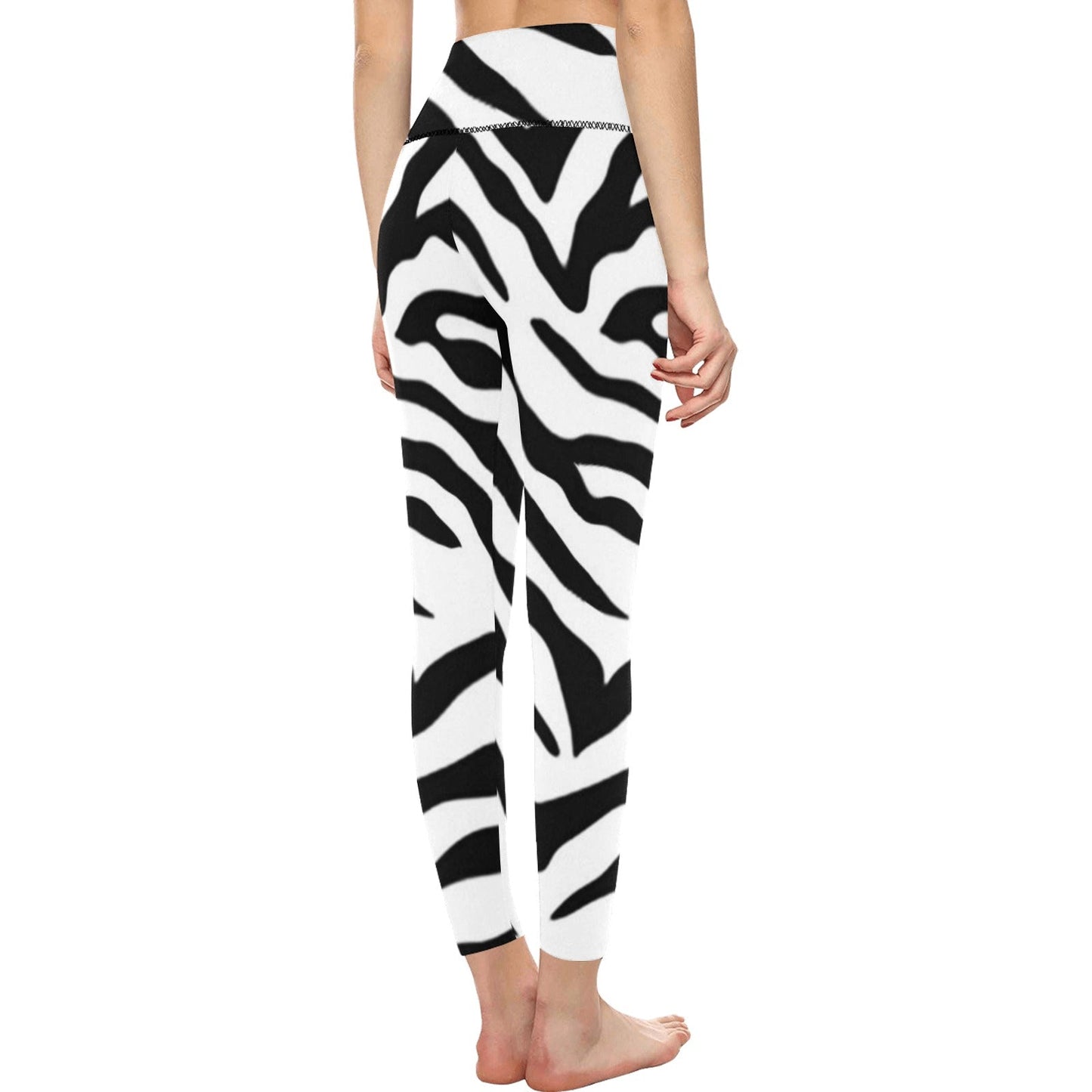 zebra2 Women's High-Waisted Leggings (Model L36) Home-clothes-jewelry