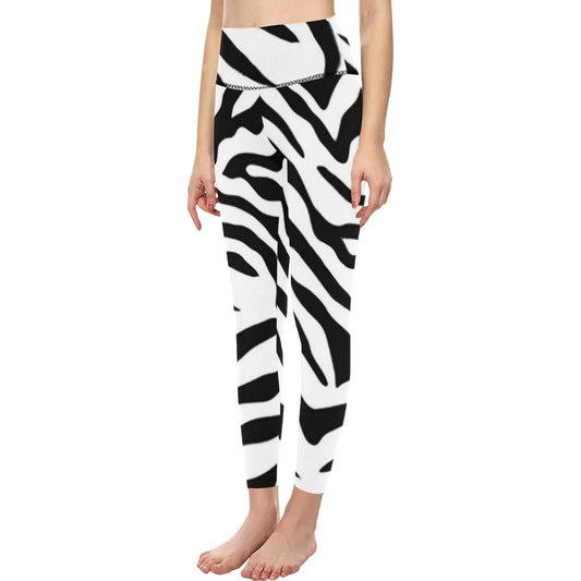 zebra2 Women's High-Waisted Leggings (Model L36) Home-clothes-jewelry