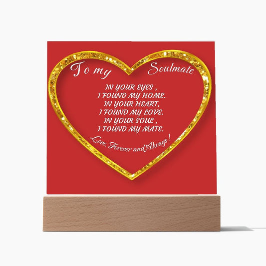 A Timeless Token: Celebrating Love with an Acrylic Square Plaque for My Soulmate Home-clothes-jewelry