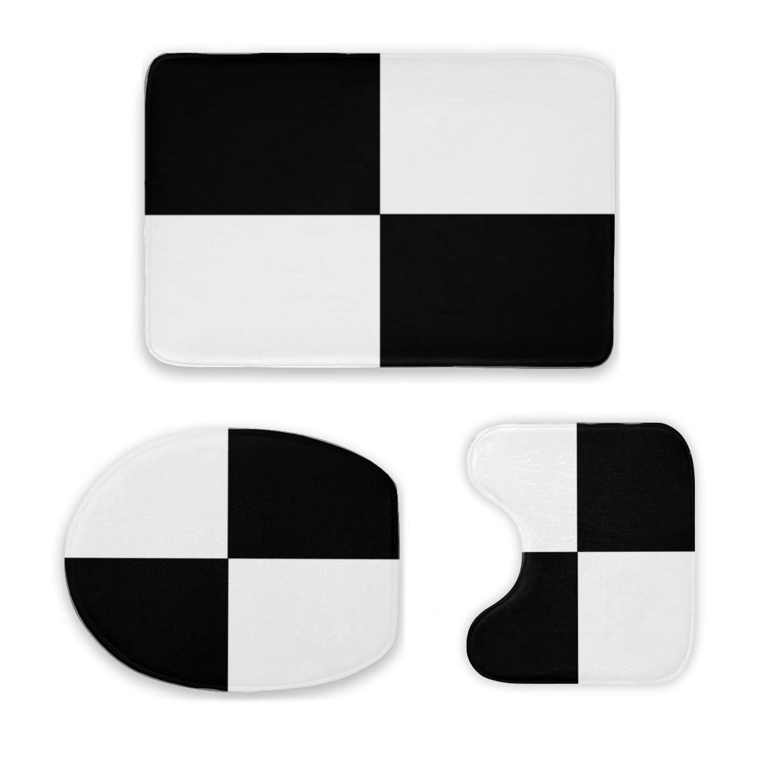 Bathroom Black and White 3-Piece Set mat Home-clothes-jewelry