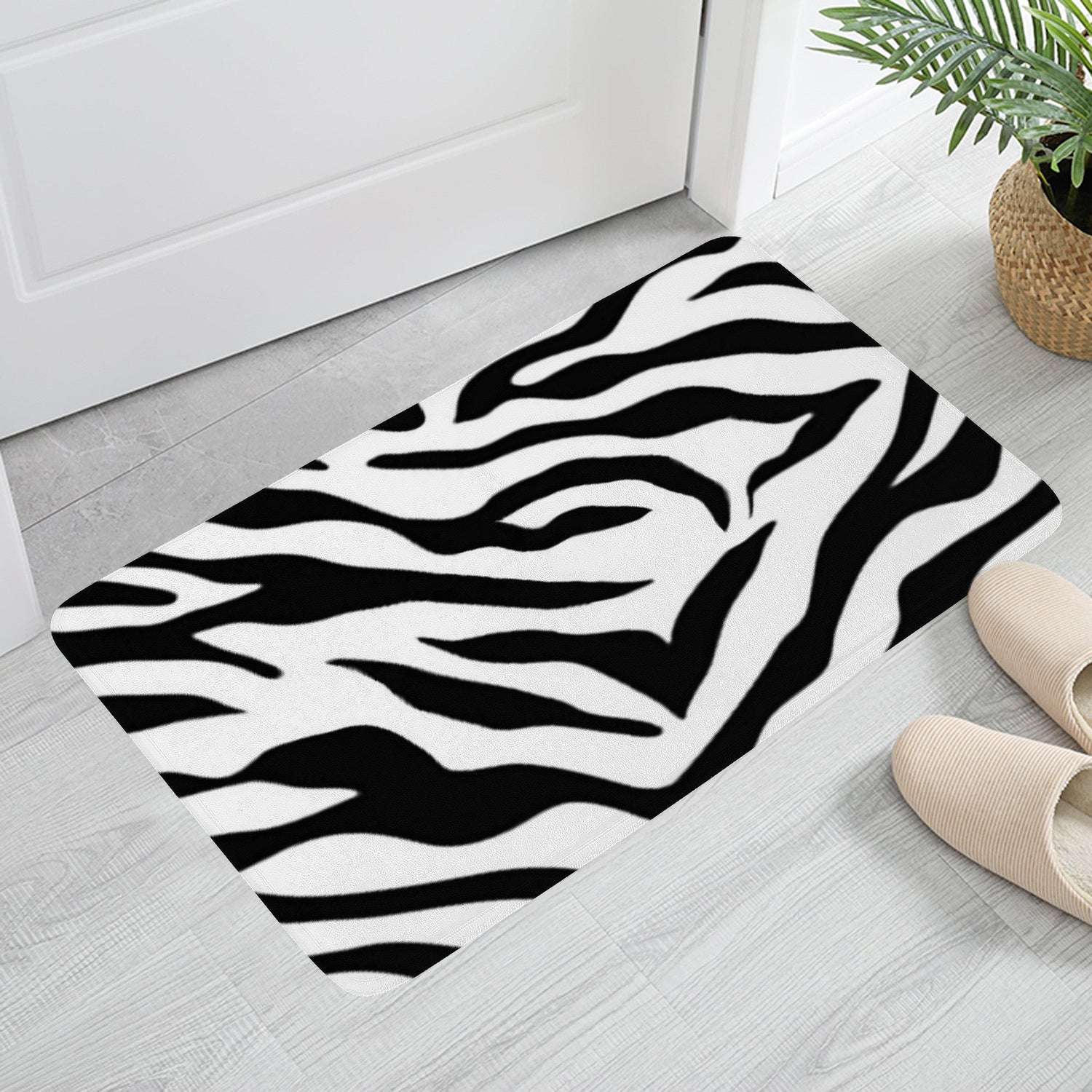 Black and White Zebra Doormat Home-clothes-jewelry
