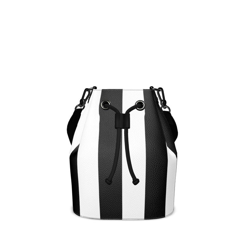 Bucket Bag Black and white stripes Home-clothes-jewelry