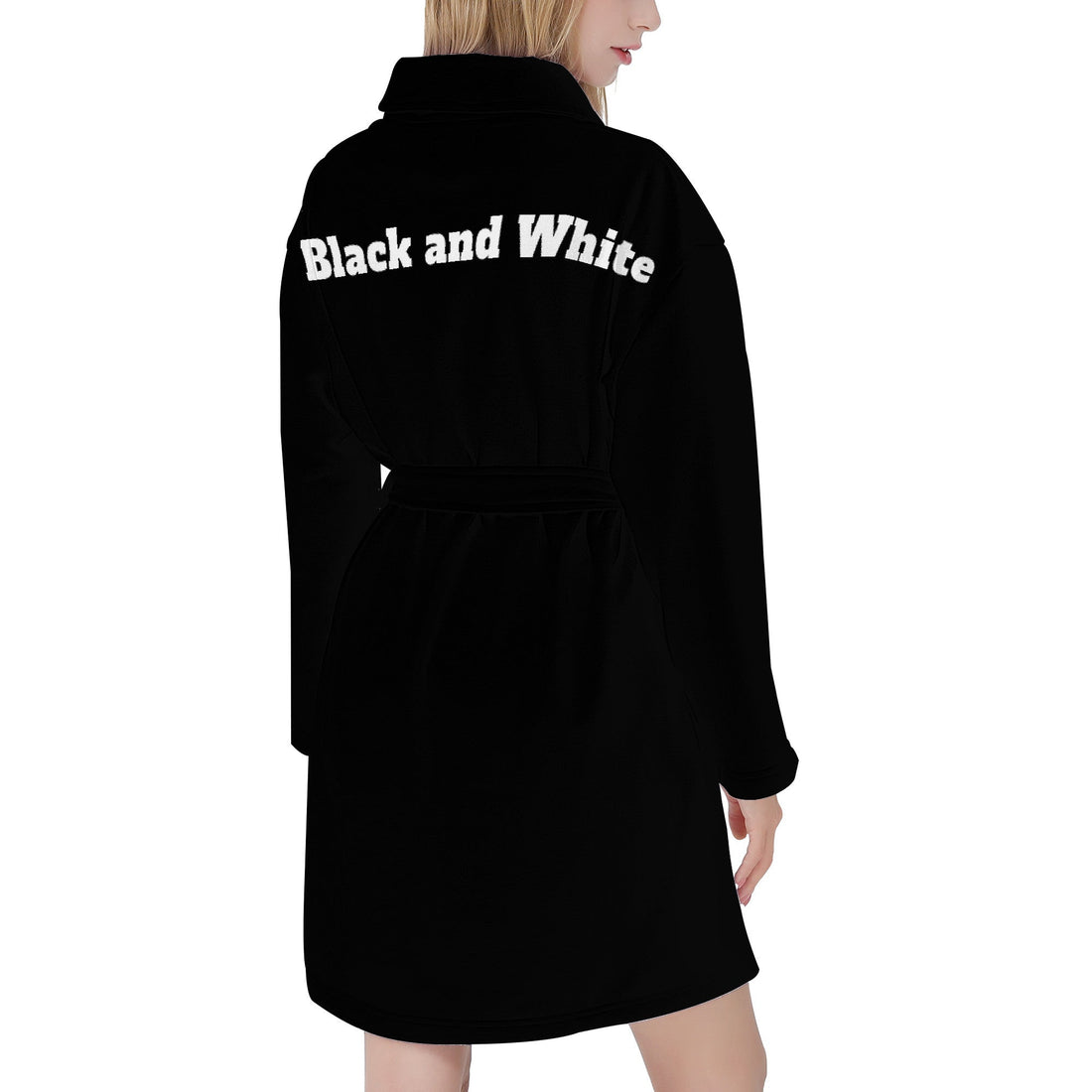 Cocoon in Style: The Black and White Charm of the Bath Robe Black Home-clothes-jewelry
