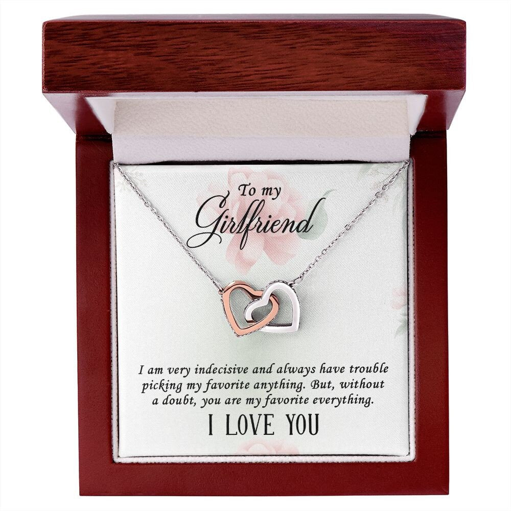 Interlocking Hearts necklace, To my Girlfriend Home-clothes-jewelry