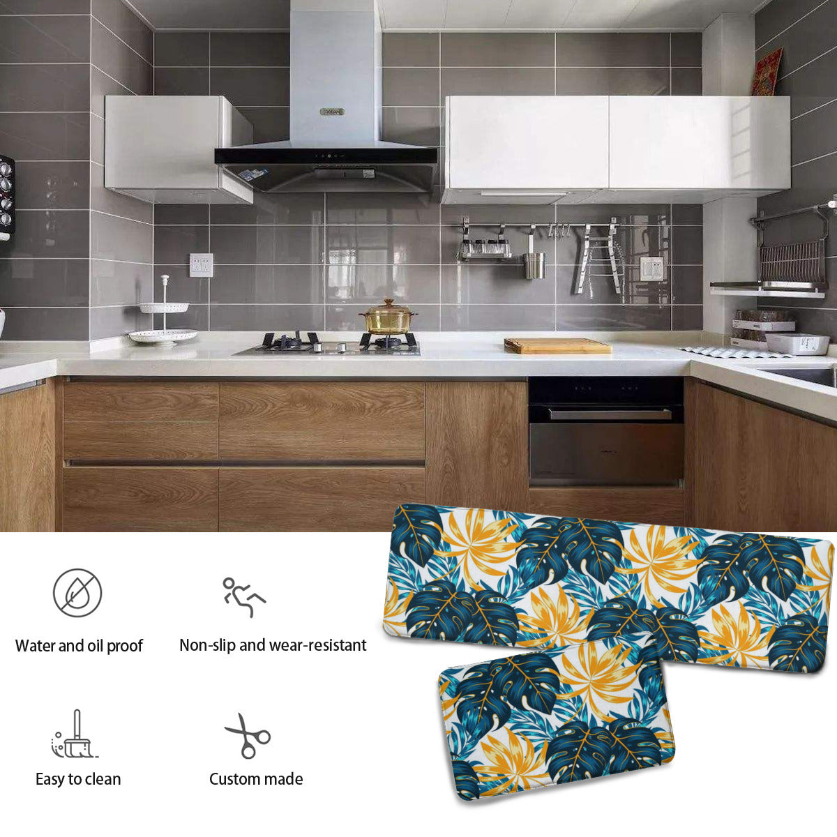 Kitchen mats leaves decoration Home-clothes-jewelry