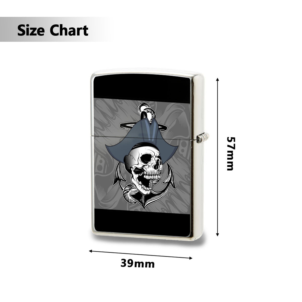 Lighter Case Skull on Anchor Home-clothes-jewelry