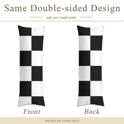 Long Pillow Cover Double-Sided Design black and white Home-clothes-jewelry