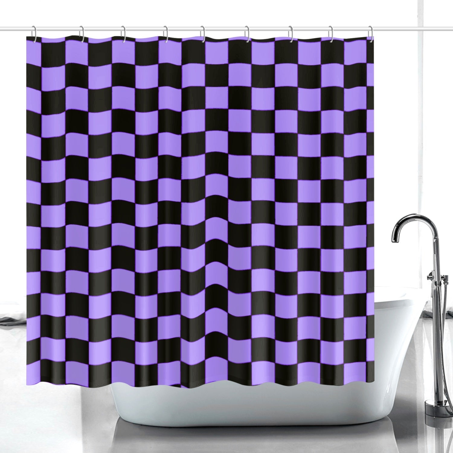 Quick-drying Shower Curtain Black Purple Home-clothes-jewelry