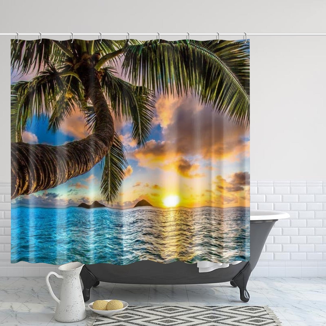 Quick-drying Shower Curtain Sunset Home-clothes-jewelry