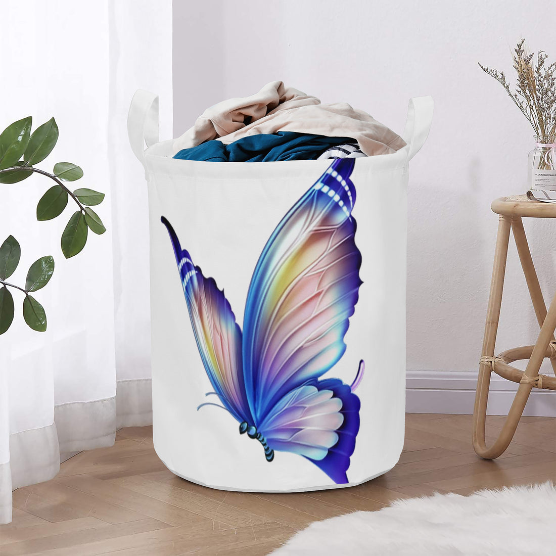Round Laundry Basket Butterfly Home-clothes-jewelry