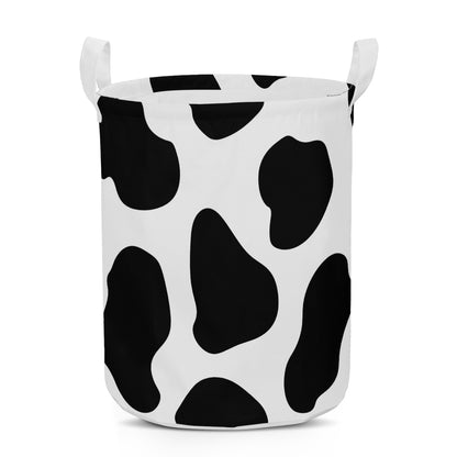 Round Laundry Basket Cow print black and white Home-clothes-jewelry