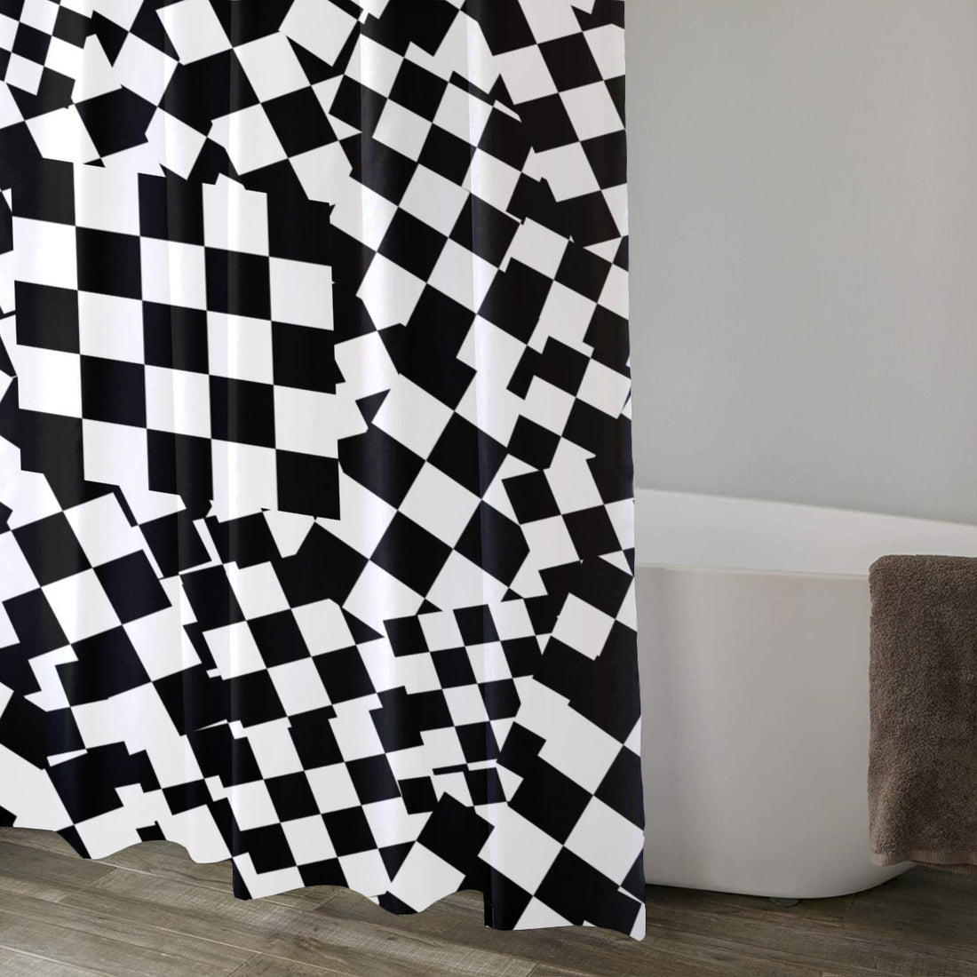 Shower Curtain black and white randomly Home-clothes-jewelry